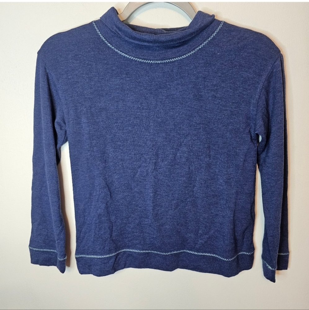 Vineyard Vines Kids Blue Turtleneck Pullover Long Sleeve Top Sz 7 NWOT